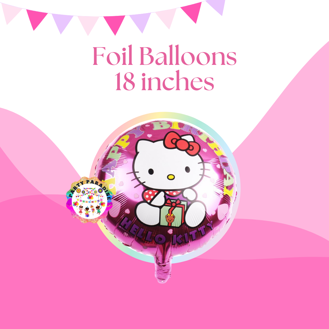 Hello Kitty Foil Balloon 18 inches for birthday party supplies, kids themed party decor, event party accessories, celebration decorations