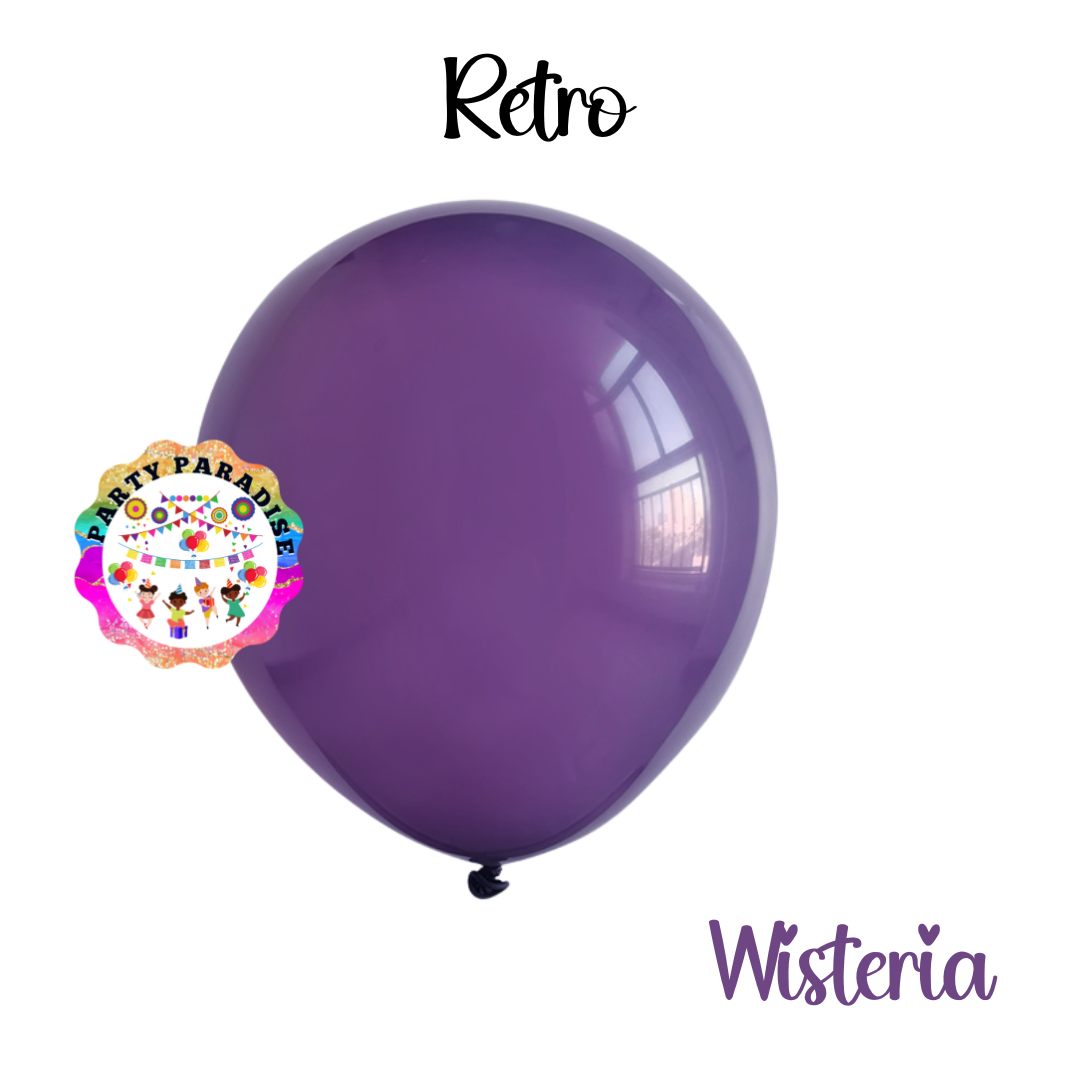 Retro Balloon Natural Latex Rubber in Wisteria 12" 100ct or 5" 200ct for Birthdays, Baby Shower, Anniversary, Gender Reveal, Weddings, Graduation, Prom, Bridal Showers, Bachelorette Party Secondary image