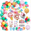Doughnut Lollipop Party Balloon Garland Kit 102 pcs with colorful balloons and birthday decorations for themed celebrations.