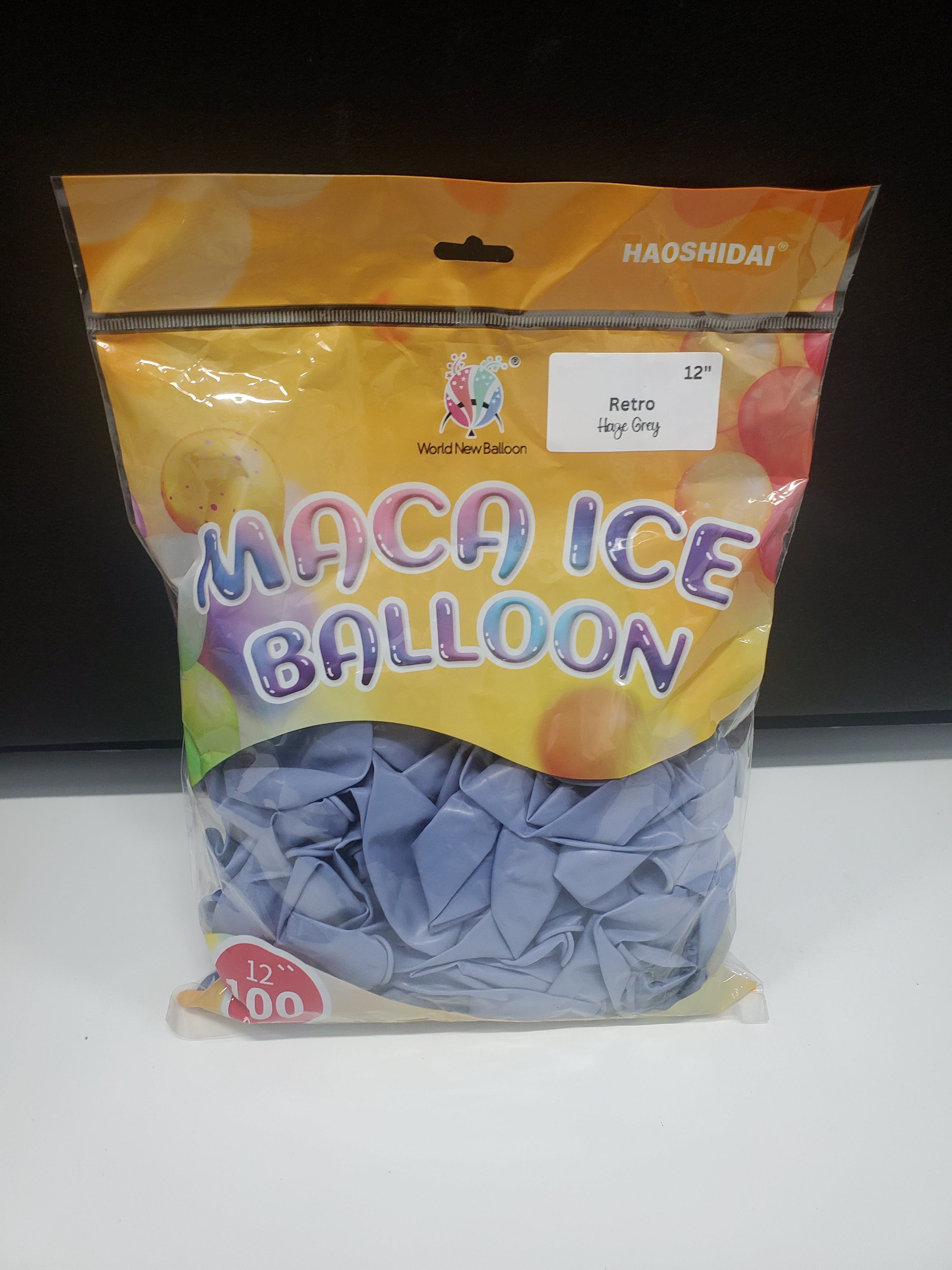 Retro Balloon Natural Latex Rubber 12 inches "Haze Grey" 100ct party supplies