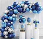 Metallic Blue, Black Agate Balloons 78 pcs - party decorations, balloon garland kit for birthday, wedding, event or themed celebration