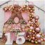 Pink, Gold , 4D foil rose gold balloon arch garland kit 152 pcs for party decorations, featuring metallic balloons, perfect for events.