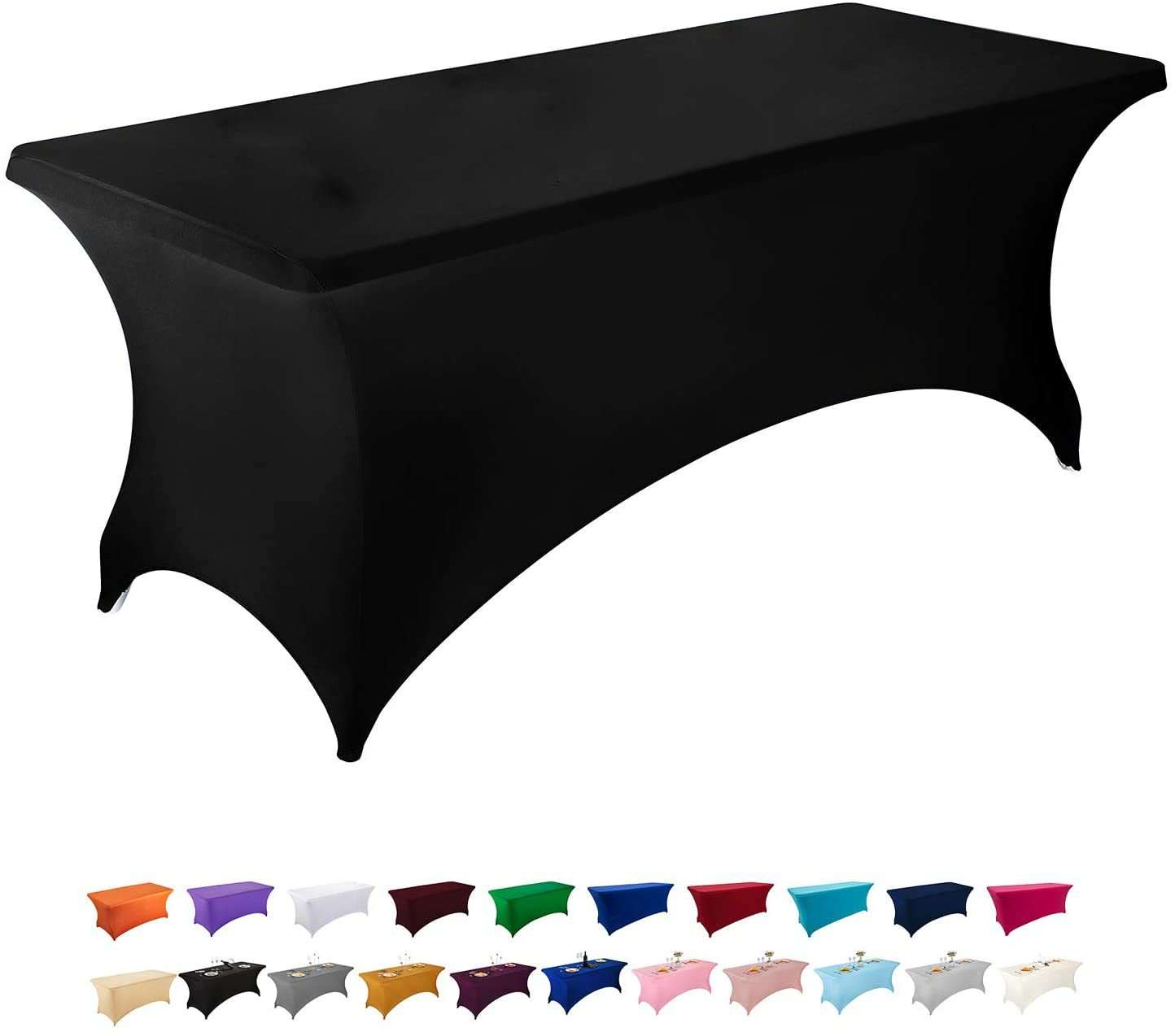 Stretch Retangular Tablecover 6ft in Black for party supplies and decorations Main image
