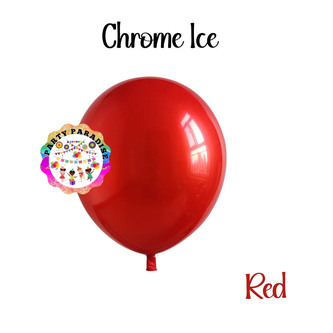 Chrome Ice Balloon 12 inches Red 50ct Main image