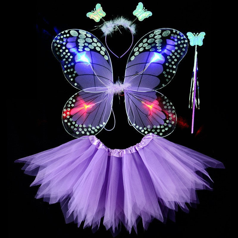 Girls Butterfly Tutu 4pc Led light Set