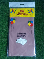 Plastic table covers reusable in light brown-2pk for party supplies