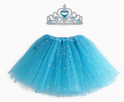 Blue tutu with tiara for party supplies