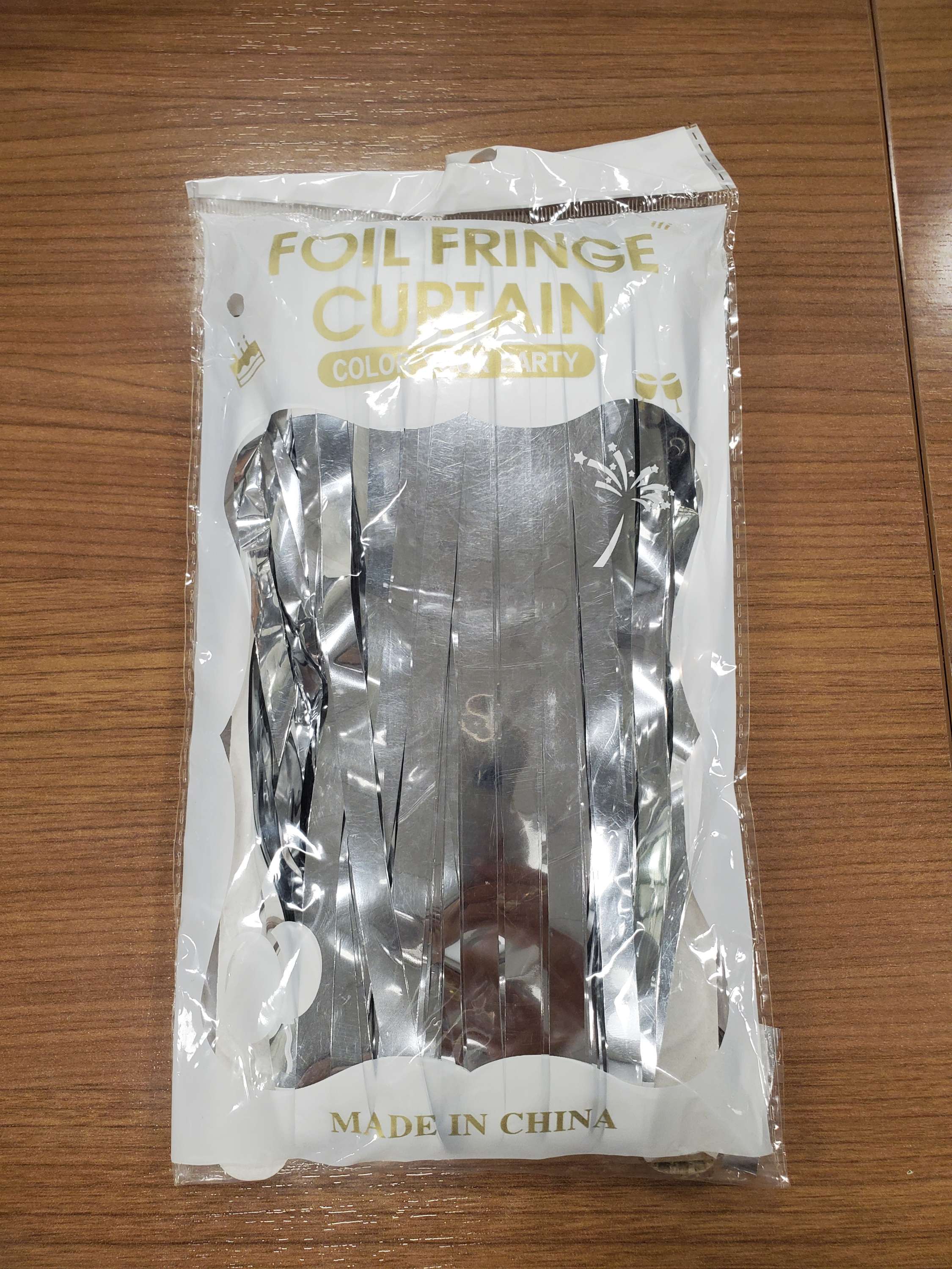 Silver Foil Fringe Table Skirt- 2 pack Secondary image