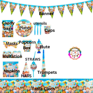 Cocomelon Tableware Set 136pcs party decorations Main image