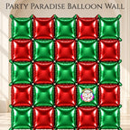 Double-Sided Two-Tone Square Foil Balloons Grid Background Wall for Party 19inch Squares, 25PCS