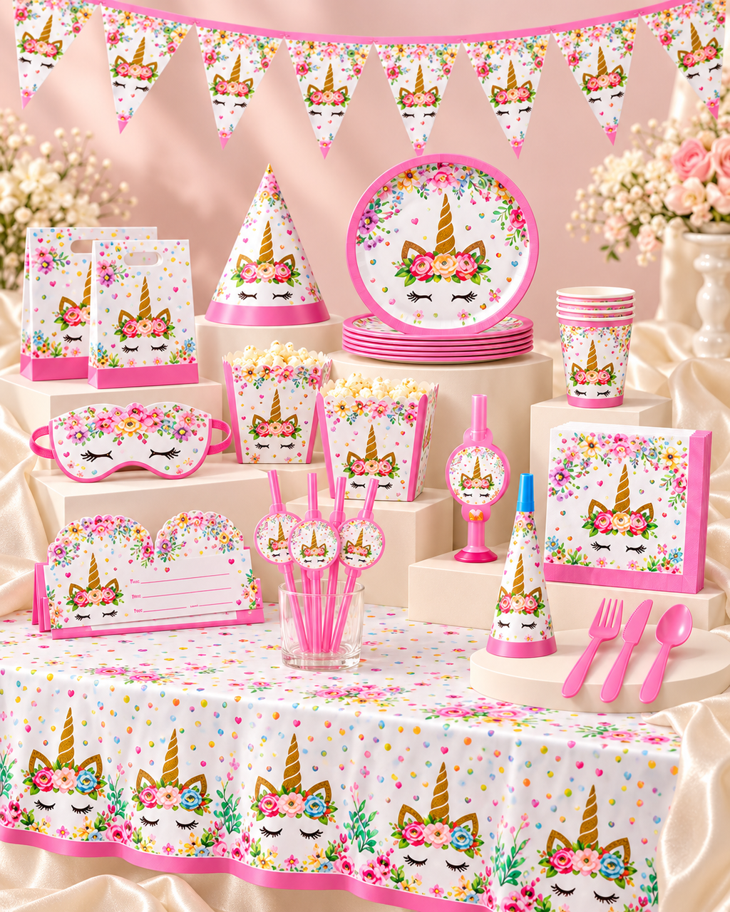 Unicorn Themed Party Set 136 pcs