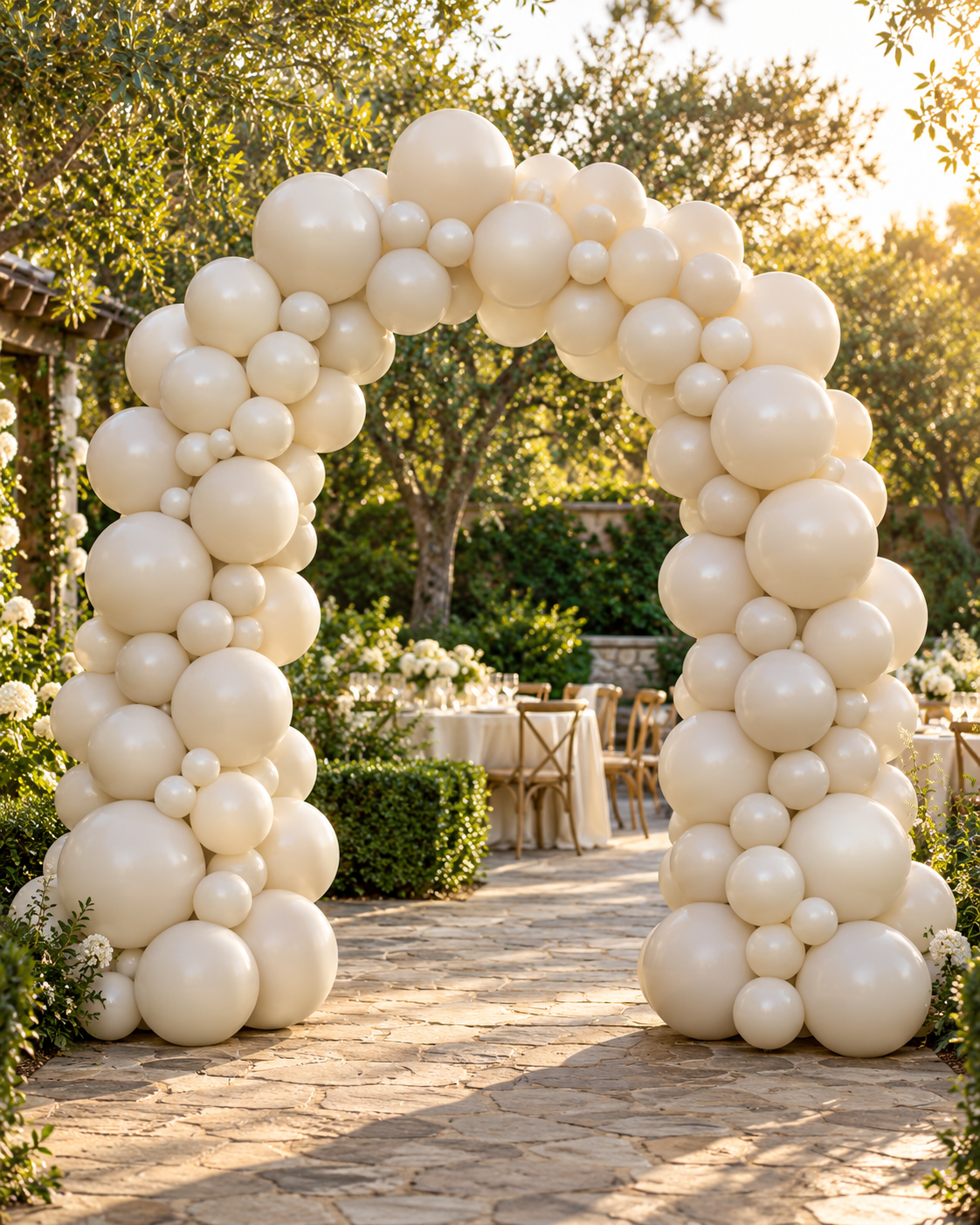 Retro Balloon Natural Latex Rubber in 12&5 inches "Sand White" perfect for Birthdays, Parties, Weddings, Holidays Secondary image