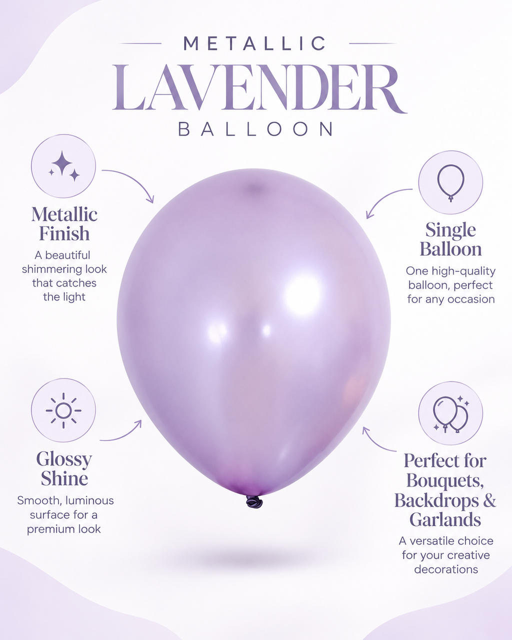 Metallic Balloon 12inches 100ct in Purple