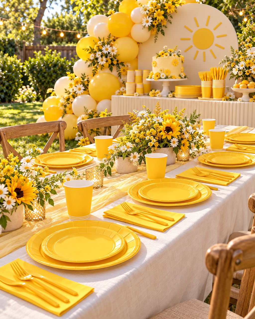 Yellow Dinner Party Tableware Set for birthdays, weddings celebrations 161PCS