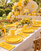 Yellow Dinner Party Tableware Set for birthdays, weddings celebrations 161PCS