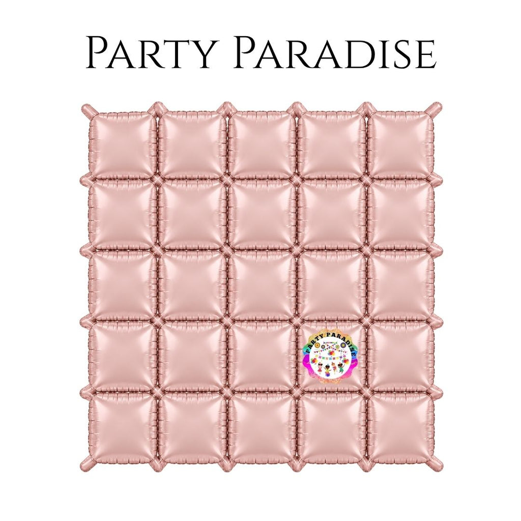 Double-Sided Two-Tone Square Foil Balloons Grid Background Wall for Party 19inch Squares, 25PCS