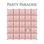 Double-Sided Two-Tone Square Foil Balloons Grid Background Wall for Party 19inch Squares, 25PCS