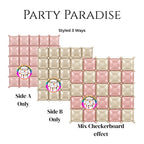 Double-Sided Two-Tone Square Foil Balloons Grid Background Wall for Party 19inch Squares, 25PCS