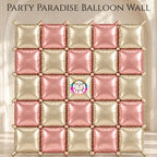 Double-Sided Two-Tone Square Foil Balloons Grid Background Wall for Party 19inch Squares, 25PCS