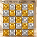 Double-Sided Two-Tone Square Foil Balloons Grid Background Wall for Party 19inch Squares, 25PCS