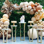 Coffee Gold Apricot Balloon Arch Garland Kit 136 pcs for Birthdays Anniversary Weddings Baby Shower Gender Reveals Graduation Prom