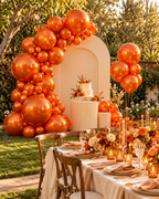 Chrome ICE double layer in Orange, Chrome Latex Helium Balloons for Graduation Garland Arch Kit Corporate Event Wedding Birthday Baby Shower Party Decorations in two sizes 10"/12"