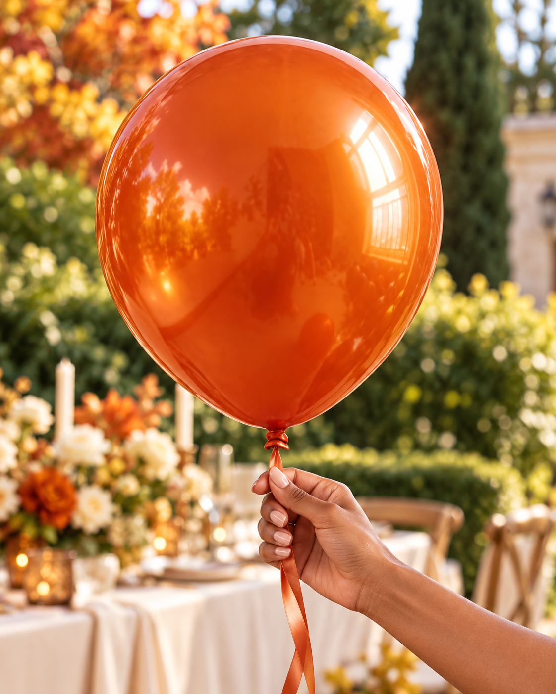 Chrome ICE double layer in Orange, Chrome Latex Helium Balloons for Graduation Garland Arch Kit Corporate Event Wedding Birthday Baby Shower Party Decorations in two sizes 10"/12"