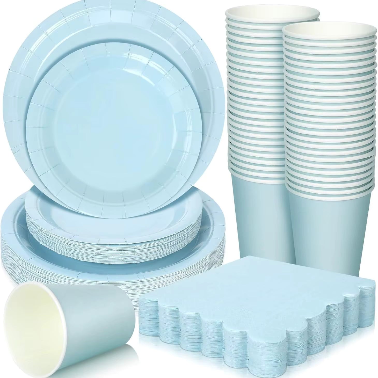 141 PCS Party Tableware Set for birthday, weddings in baby blue