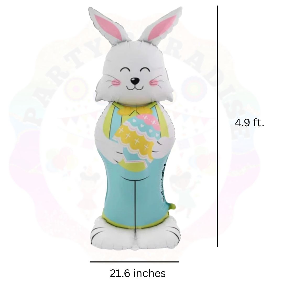 3D Easter Blue Bunny Foil Balloon LxH 21.6in x 4.9ft Secondary image