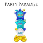62 in Happy Father's Day Balloon Large NO.1 DAD Foil Balloons Fathers Day Decoration Jumbo Star Design Self-Standing Balloon for Family Birthday Party Dad Gift Celebration Decor 1 Piec