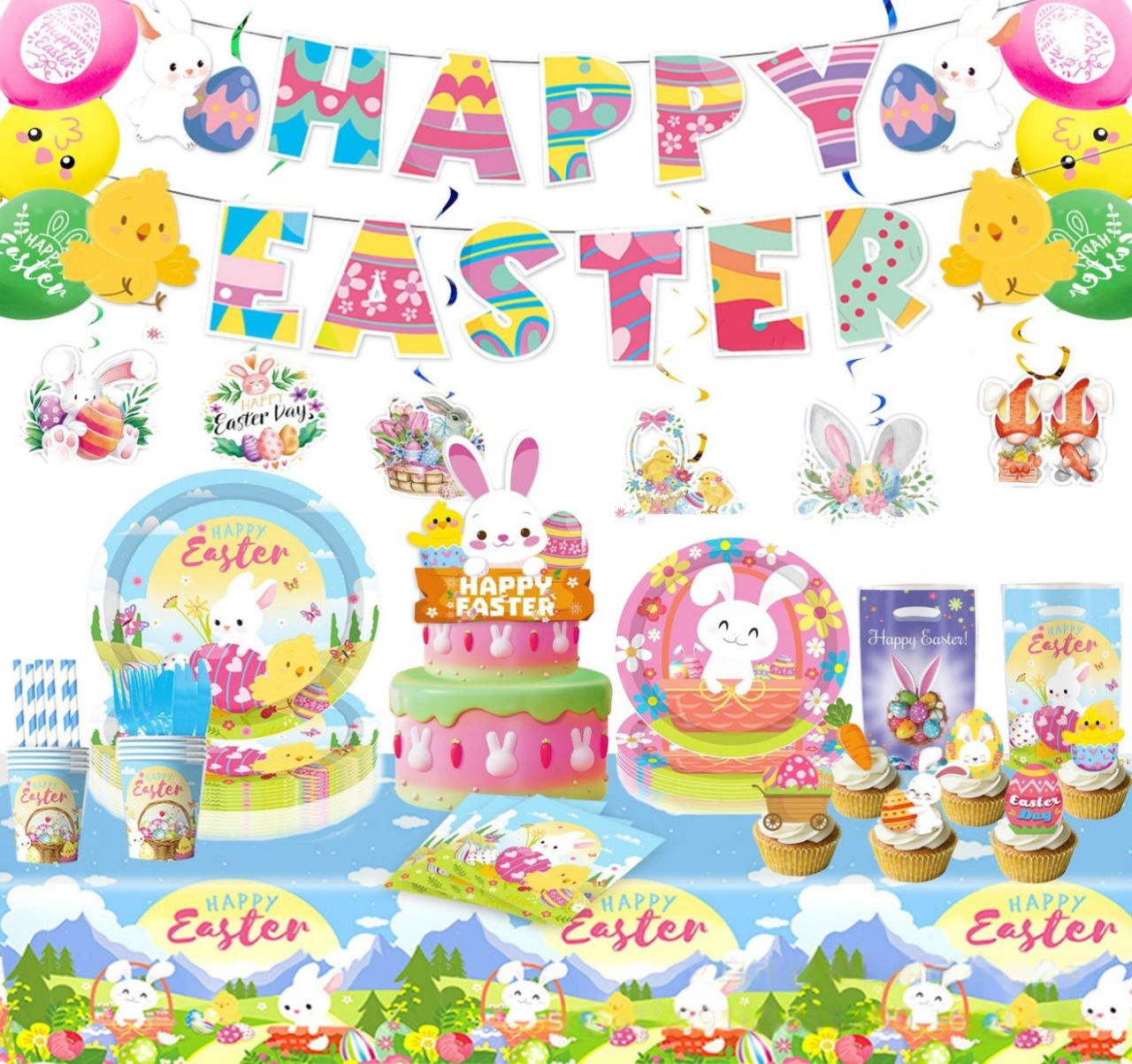 Happy Easter Tableware Set 135pcs Main image