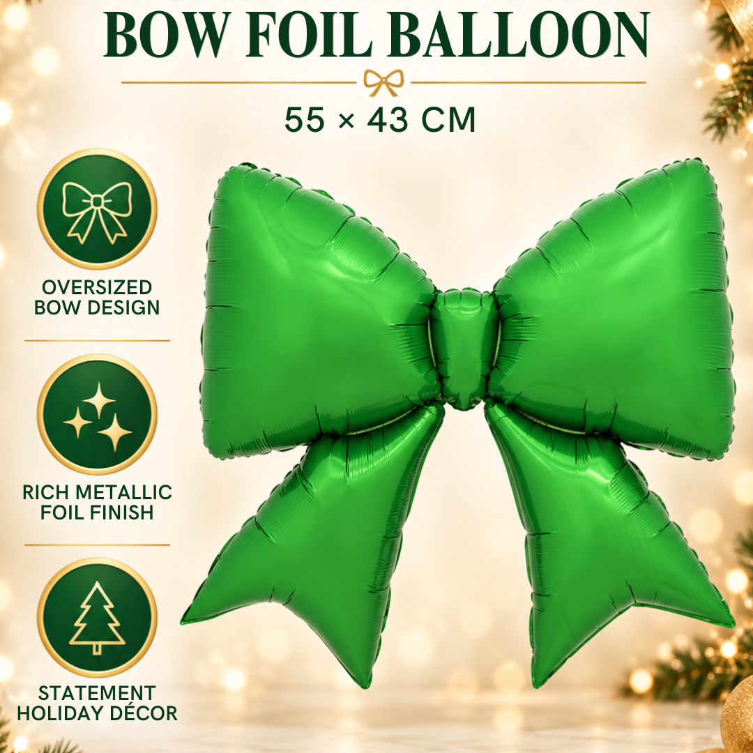 Green Bow Balloon perfect for Christmas Holiday party and photoshoot 55cm * 43 cm