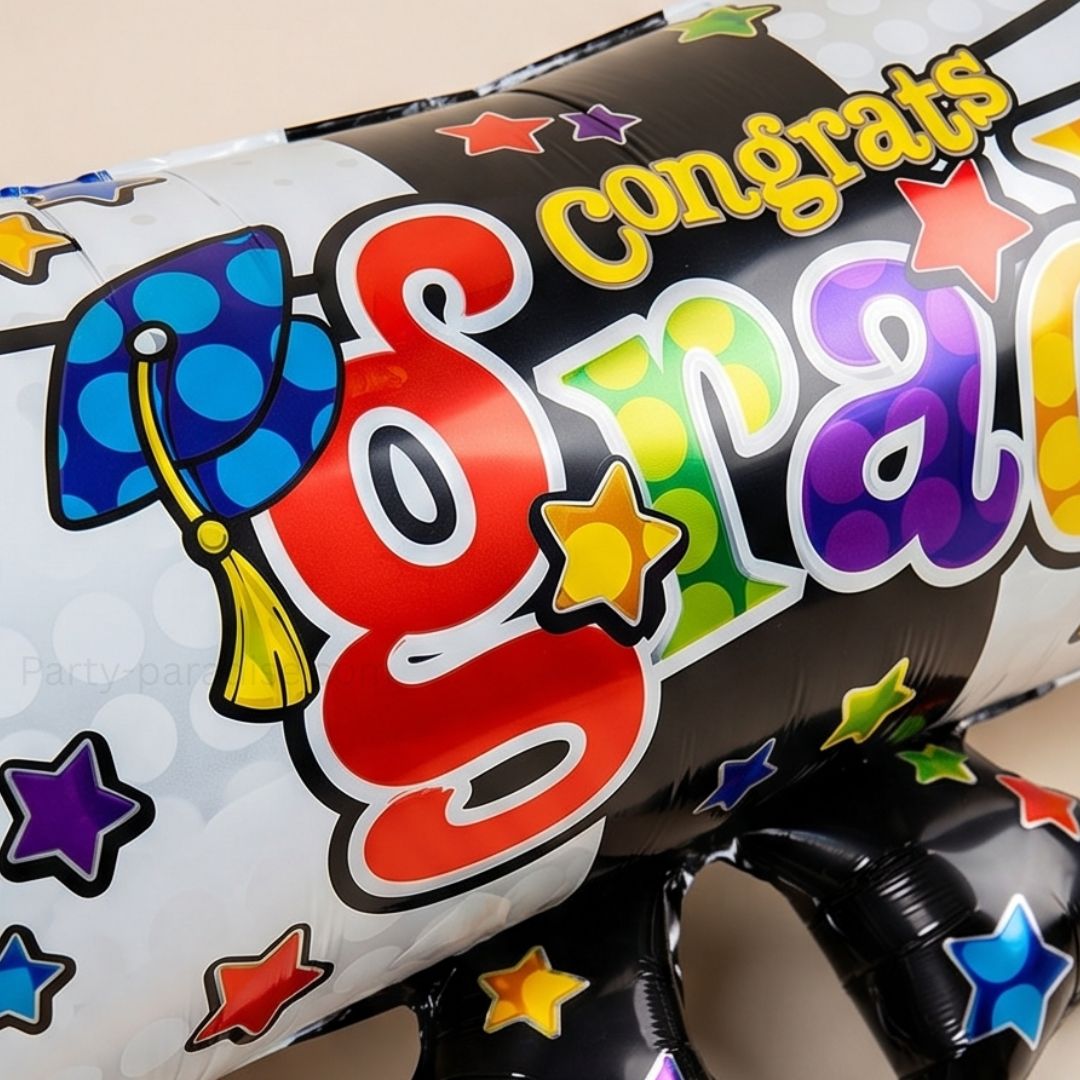 Congrats Grad 3D Graduation Scroll for High School College Grad Preschool Kindergarten Grad 33 inches x 20.5 inches