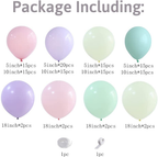 Macaron Pastel Color  Balloon Arch Garland Kit 135 pcs for Birthdays Princess Party Backyard Party Summer Parties Easter Hosting