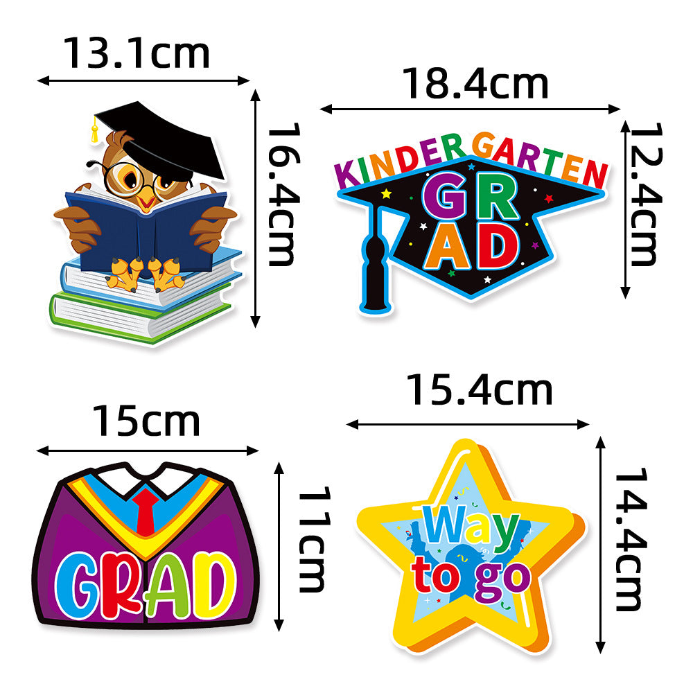 Kindergarten Graduation Party Decoration Vase Plaque Children's Graduation Decoration Supplies Vase Plugin includes 8pcs/Set