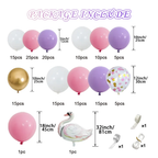 Double stuffed matte white, Macaron Pink, Purple Gold Balloon Garland Kit 155 pc for Birthdays Weddings Baby Shower Bridal Party Anniversary