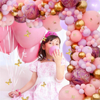 Balloon GarlandPink Purple 4D Marbling Butterfly Balloon Garland Kit 117 pcs for Birthdays Bridal Parties Baby Shower Gender Reveals Anniversary Summer Parties Garden Parties Quinceanos