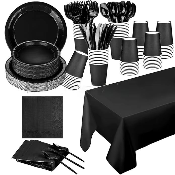 Black Tableware 161 Pieces for 20 Guest