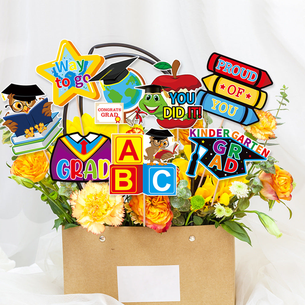 Kindergarten Graduation Party Decoration Vase Plaque Children's Graduation Decoration Supplies Vase Plugin includes 8pcs/Set Secondary image