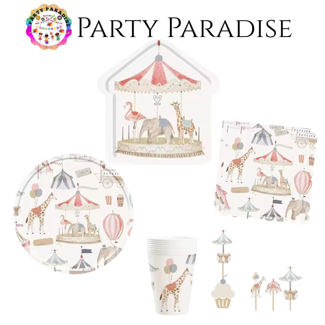 Circus Theme Party Plate Set for birthdays dinner party celebration Main image