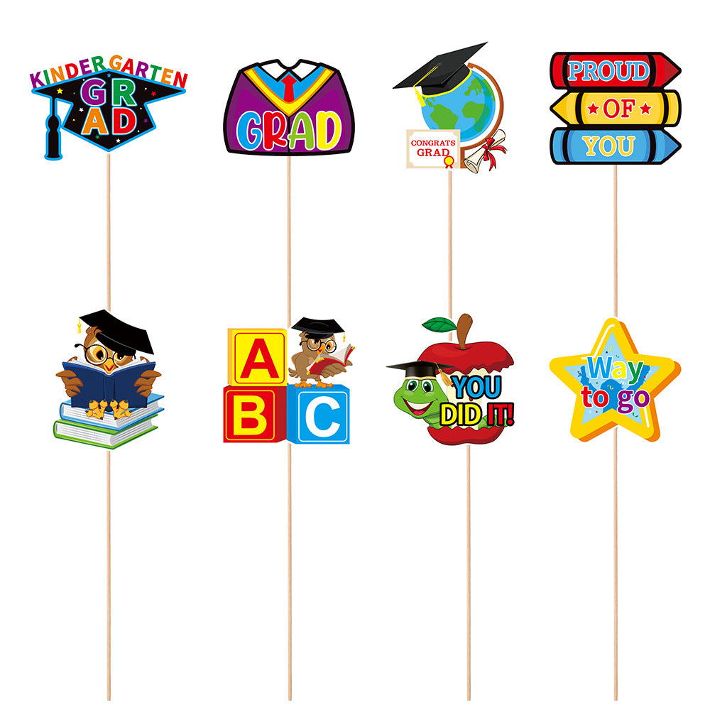 Kindergarten Graduation Party Decoration Vase Plaque Children's Graduation Decoration Supplies Vase Plugin includes 8pcs/Set