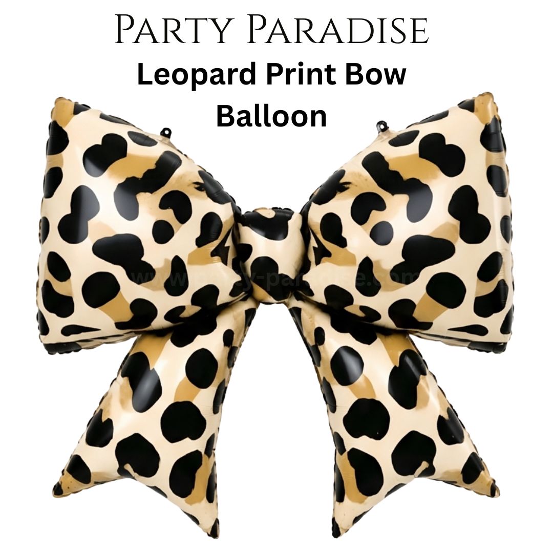 Leopard Bow Balloons 38 Inch x 29-inch Bow Foil Mylar Balloons, Coquette Balloon for Girl Birthday Gender Reveal Baby Shower Wedding Decorations (Pink-38 Inch) Main image