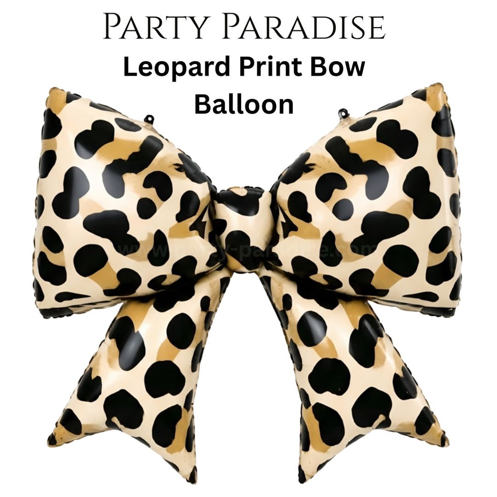 Leopard Bow Balloons 38 Inch x 29-inch Bow Foil Mylar Balloons, Coquette Balloon for Girl Birthday Gender Reveal Baby Shower Wedding Decorations (Pink-38 Inch)