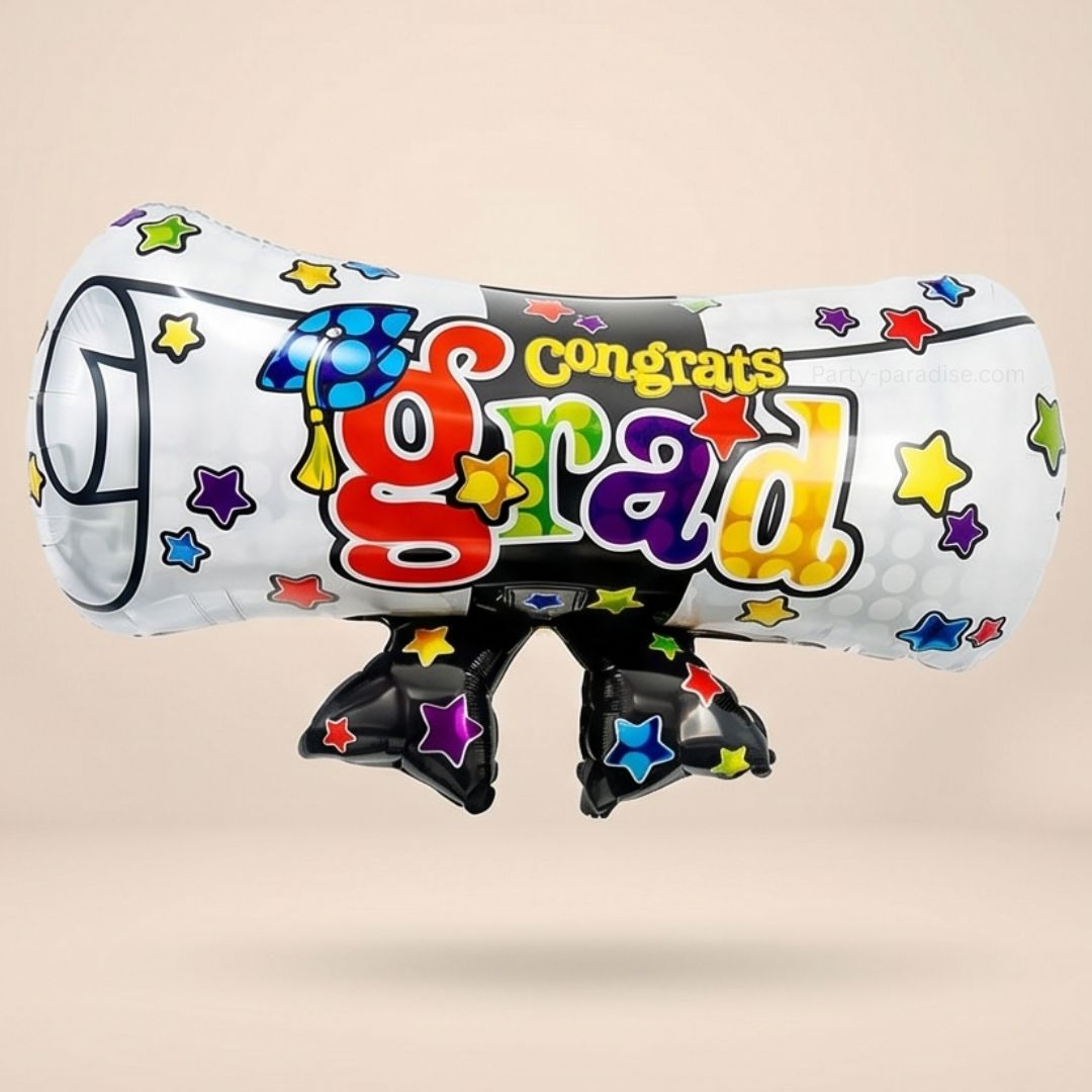 Congrats Grad 3D Graduation Scroll for High School College Grad Preschool Kindergarten Grad 33 inches x 20.5 inches