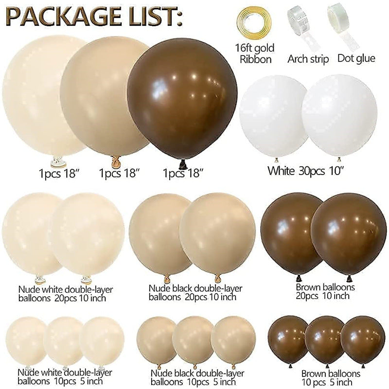 Matte White Retro Cocoa Balloon Garland Kit 126 pcs for Birthdays Baby Shower Anniversary Weddings Bridal Shower Graduation