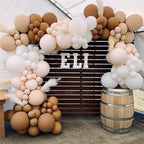 Matte White Retro Cocoa Balloon Garland Kit 126 pcs for Birthdays Baby Shower Anniversary Weddings Bridal Shower Graduation