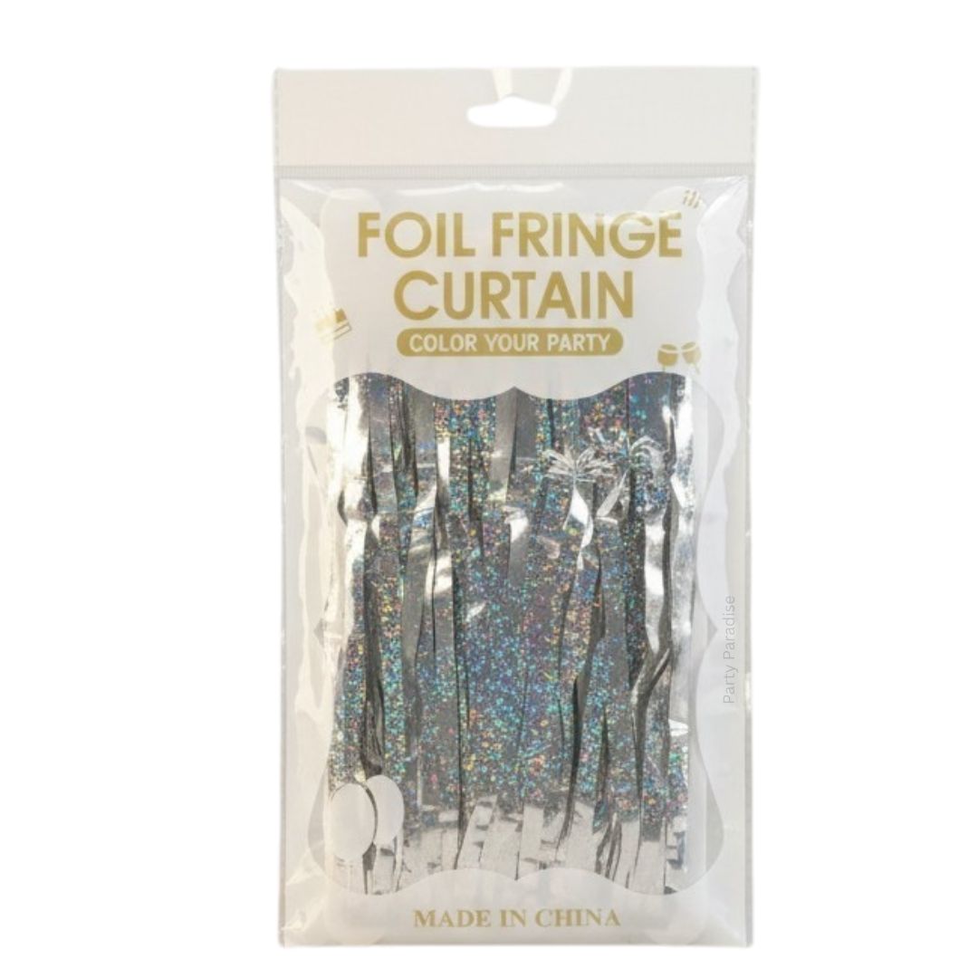 2 Pack 3.3x7.05 Feet Silver Foil Fringe Backdrop Curtains, Tinsel Streamers, Fringe Backdrop for 2026 New Years Eve, Graduation, Birthday, Baby Shower, Gender Reveal, Disco Party Main image
