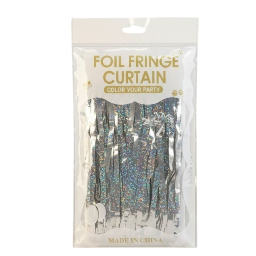 2 Pack 3.3x7.05 Feet Silver Foil Fringe Backdrop Curtains, Tinsel Streamers, Fringe Backdrop for 2026 New Years Eve, Graduation, Birthday, Baby Shower, Gender Reveal, Disco Party