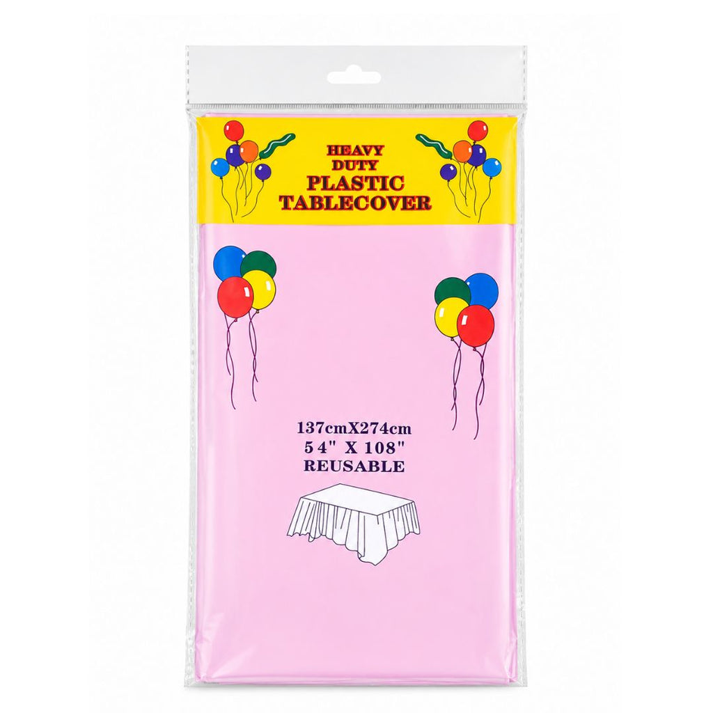 Plastic Table covers reusable in Pink-2pack