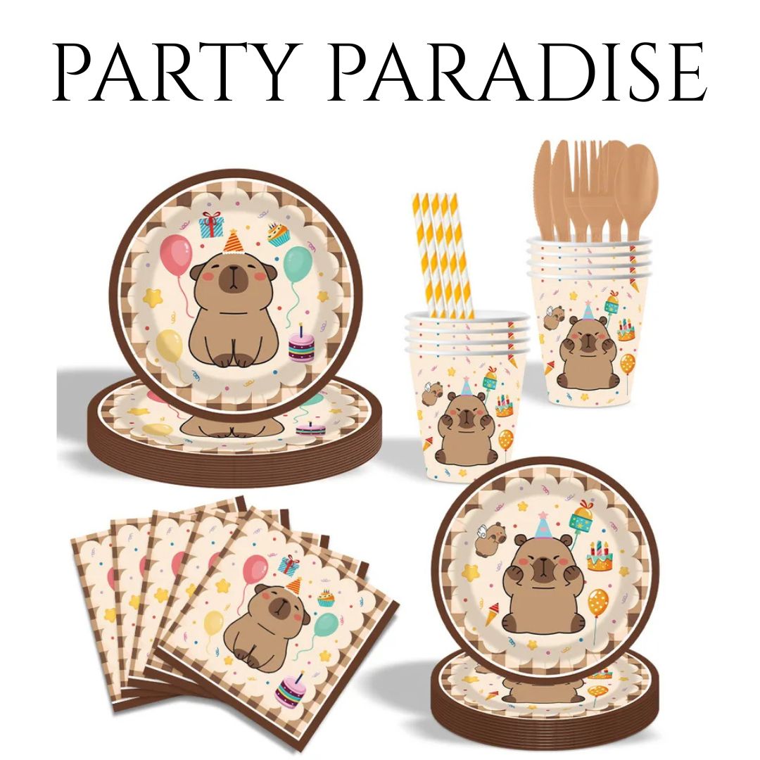 92 PCS SET Capybara Tableware Set Party Kit for Birthdays Main image